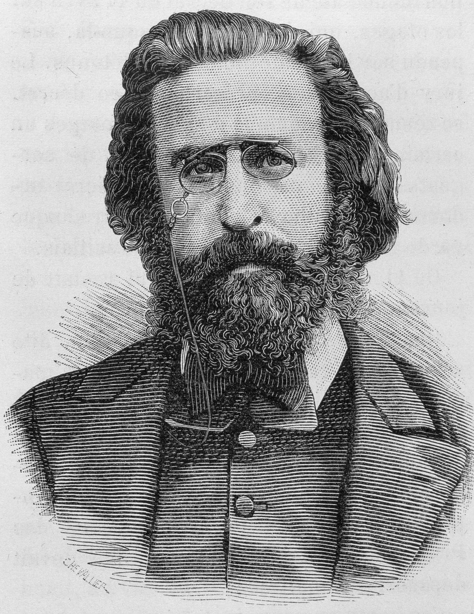 Portrait de Charles Théophile Ferré (1845 - 1871). Gravure de la fin du 19ème siècle dans « Histoire de France » de H. Martin. - Unknown artist