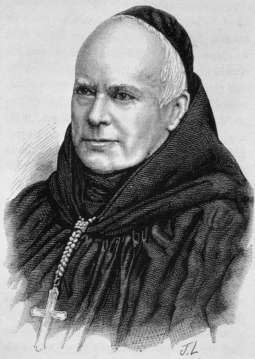 Portrait de Dom Guéranger (1805-1875). Gravure de la fin du XIXe siècle dans "Histoire de France" par H. Martin - Unknown artist