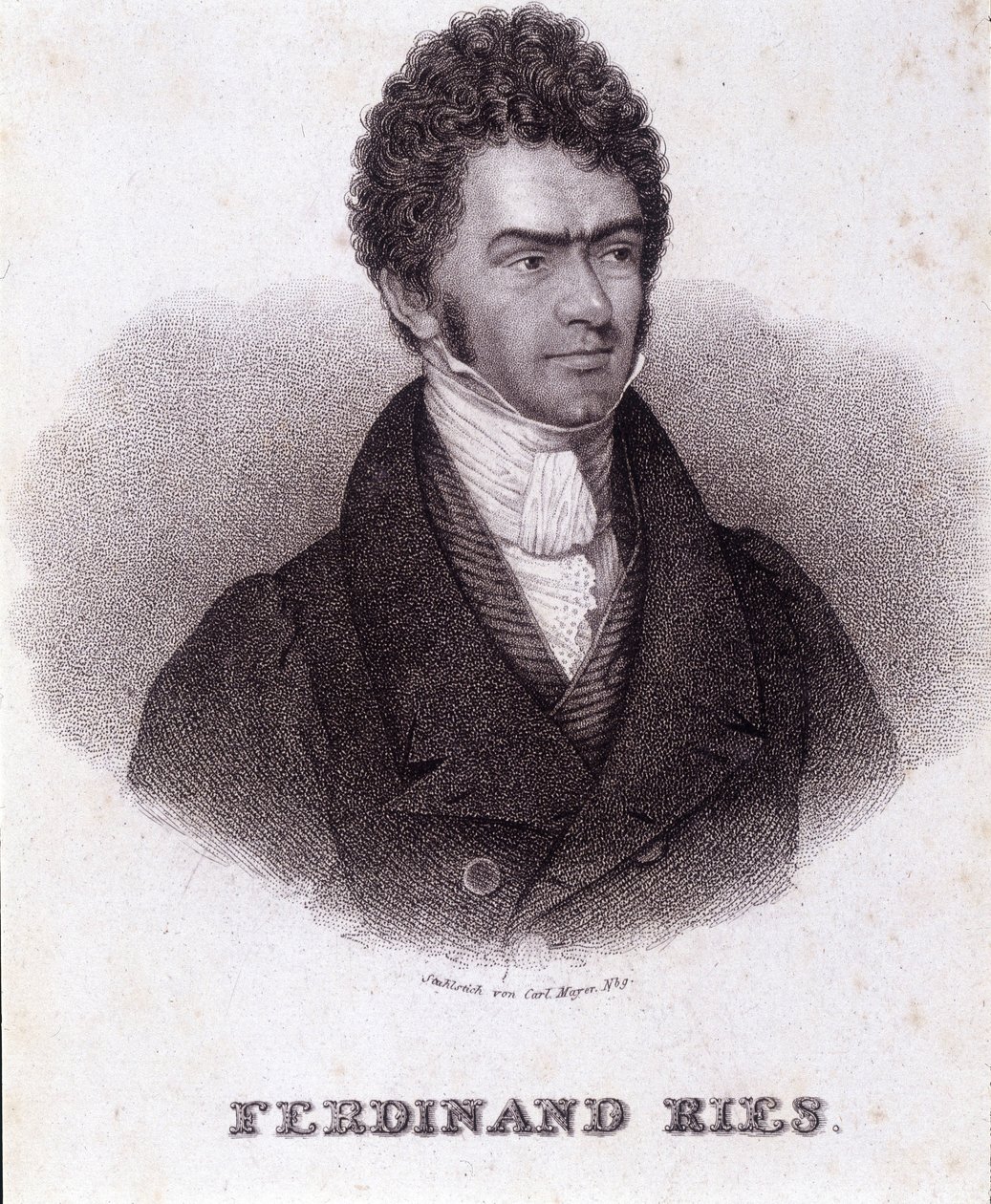 Portrait de Ferdinand Ries (1784 - 1838) compositeur et pianiste allemand. Gravure du XIXe siècle. - Unknown artist