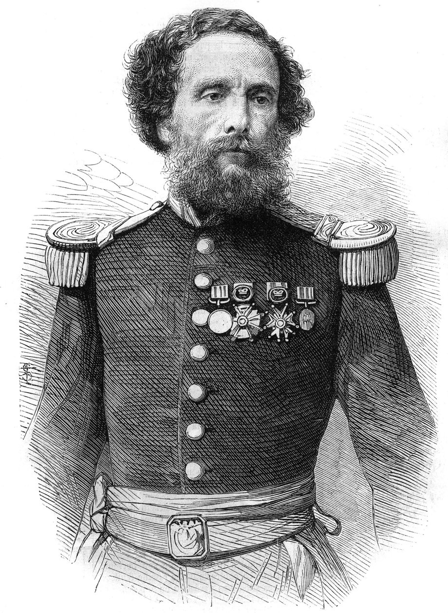 Portrait du général Juan Antonio Pezet (1809-1879) président de la République du Pérou. Gravure dans « L
