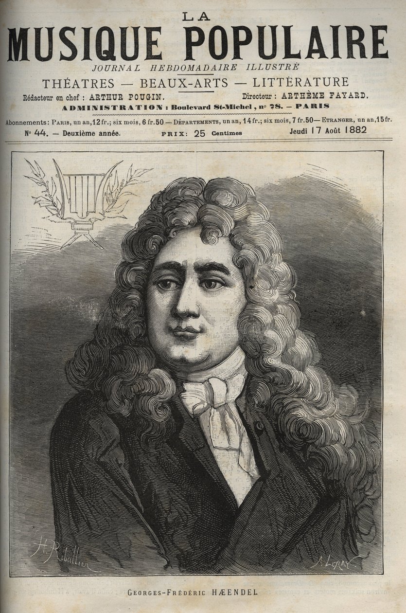 Portrait de George Frederick Handel (Georg Friedrich Handel) - Unknown artist
