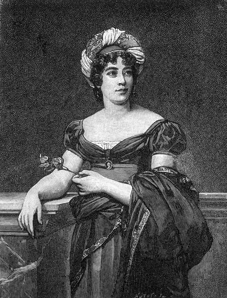 Portrait de Germaine Necker, Baronne de Staël-Holstein, connue sous le nom de Madame de Staël (1766 - 1817), écrivaine française - Unknown artist