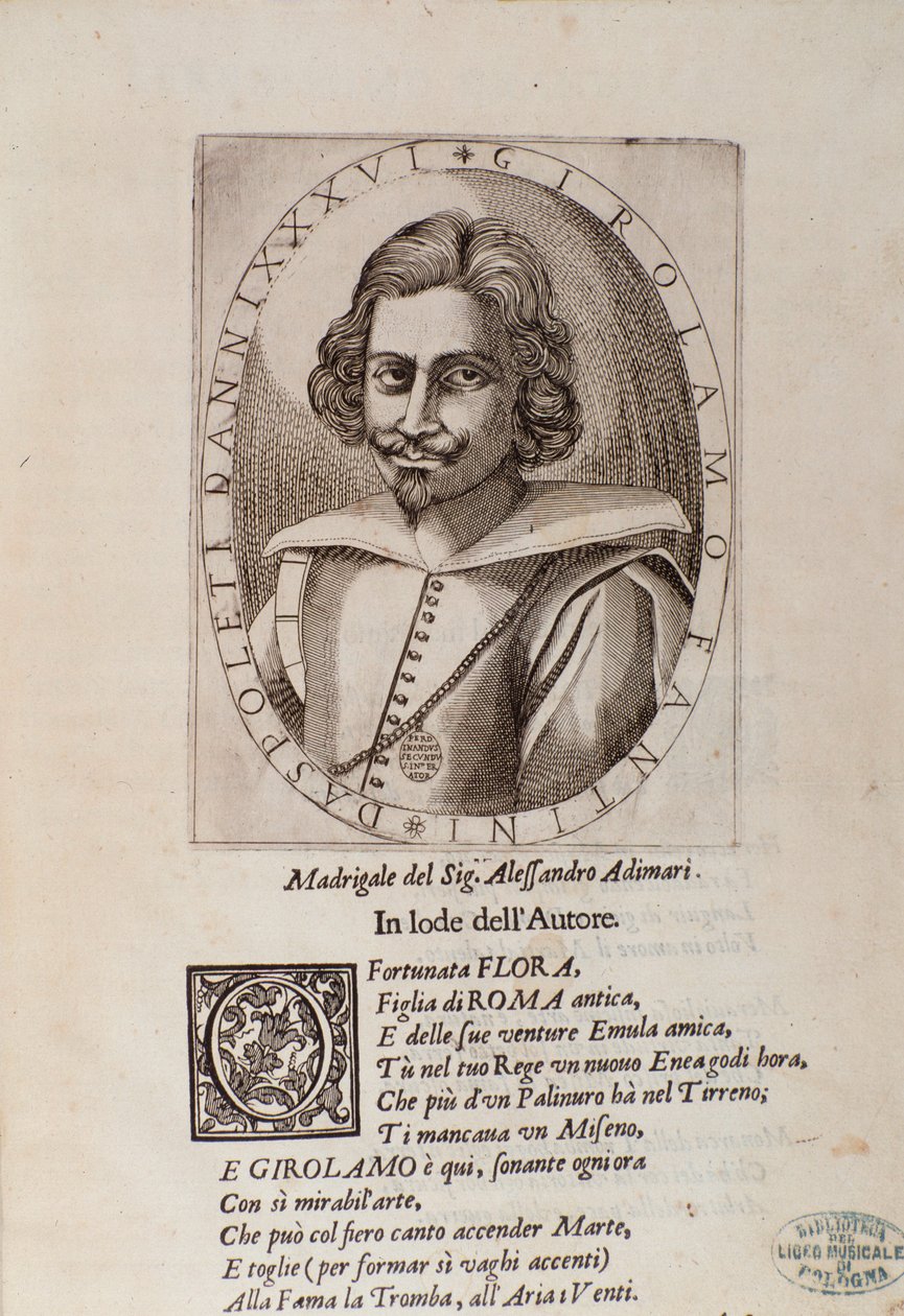 Portrait de Gerolamo Fantini (page de titre de sa Méthode pour apprendre à jouer de la trompette) - Unknown artist