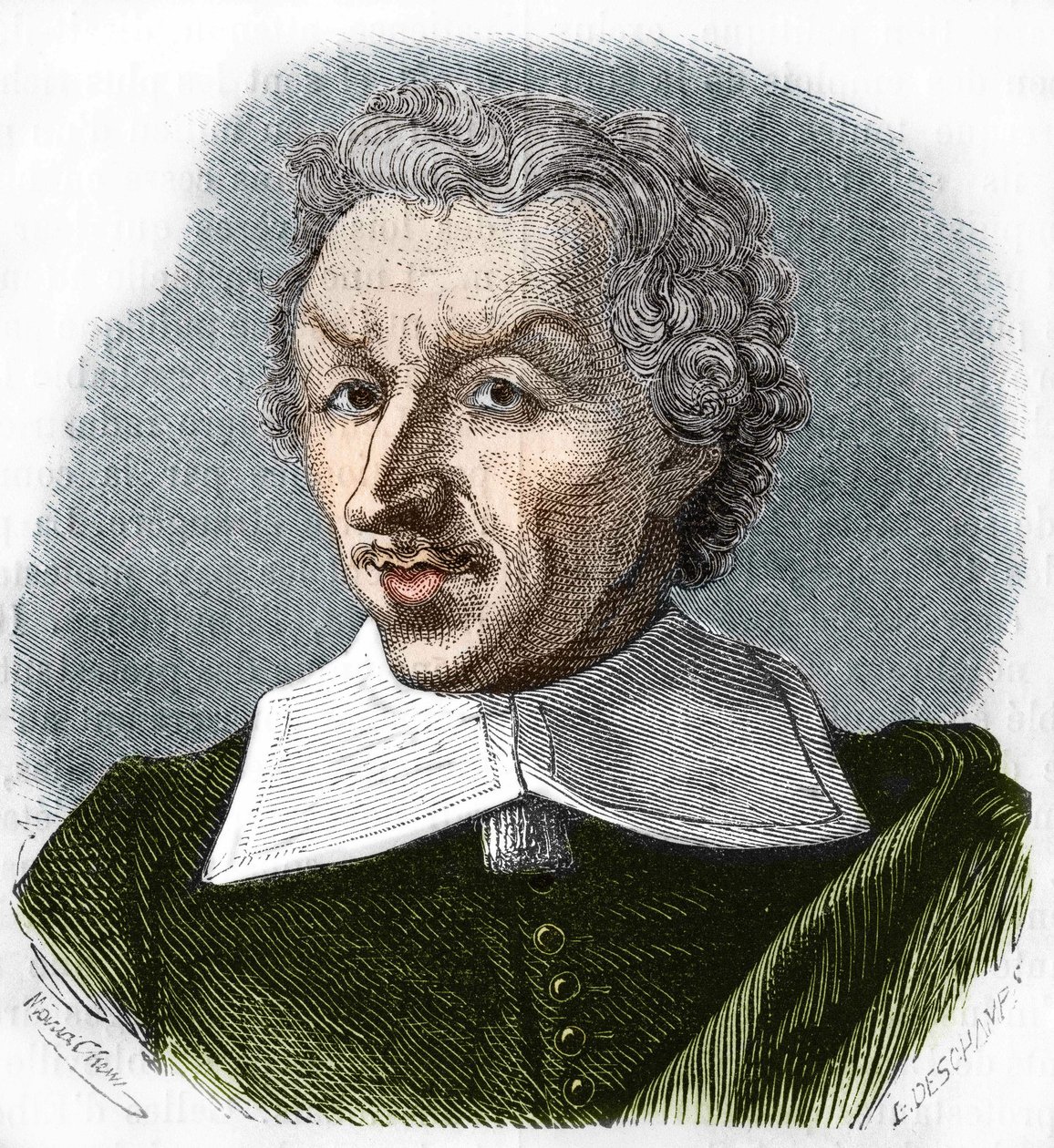 Portrait de Gui (Guy) Patin. Médecin et écrivain français (1601-1672). Gravure de 1866. - Unknown artist