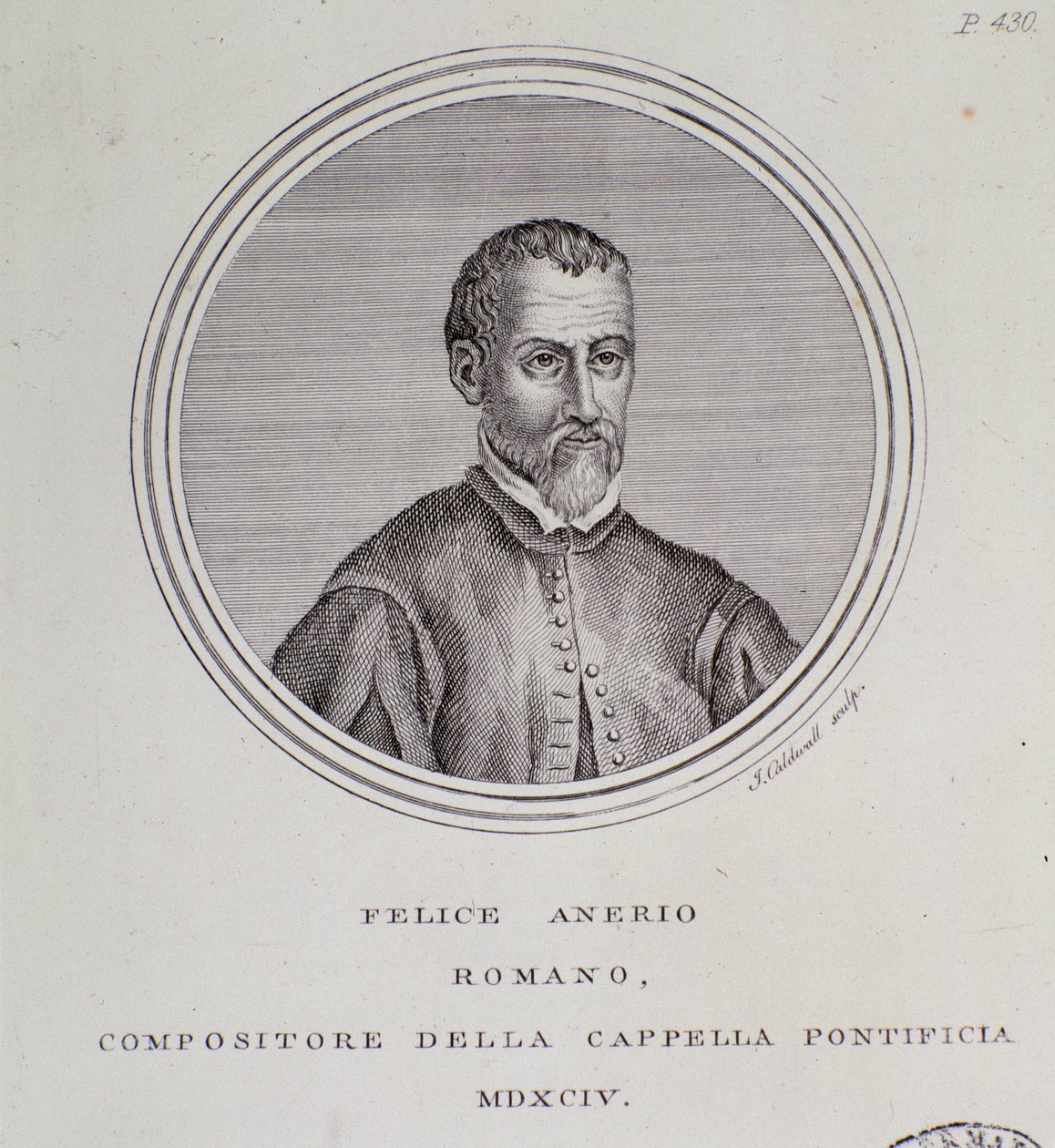 Portrait du compositeur italien Felice Anerio - Unknown artist