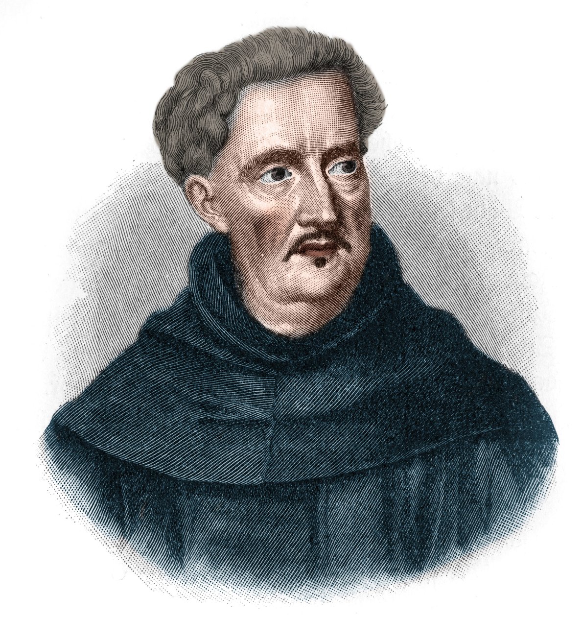 Portrait de Johann Ulrich Megerle, dit Abraham a Sancta (Santa) Clara 1607-1680. Prédicateur populaire de l