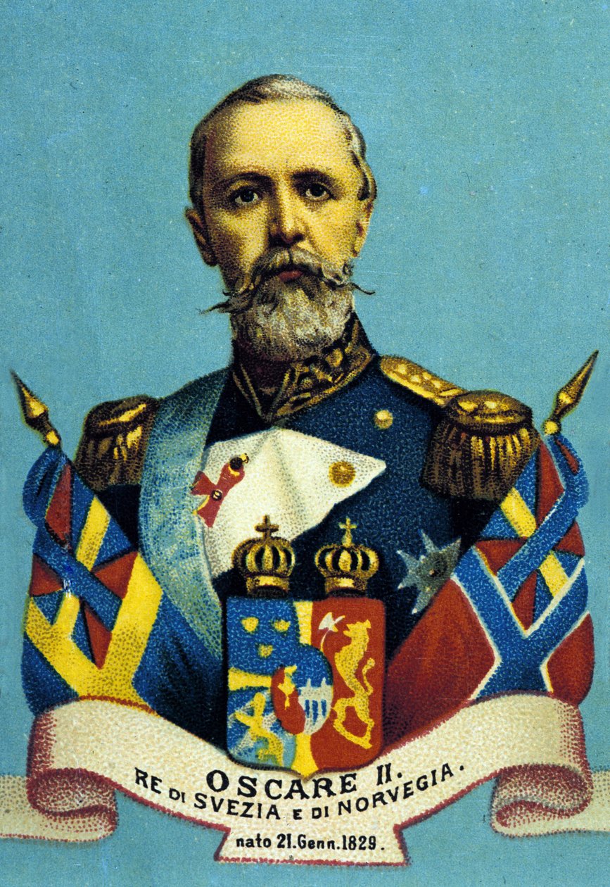 Portrait du roi Oscar II. Roi de Suède et de Norvège. 1829-1907 - Unknown artist