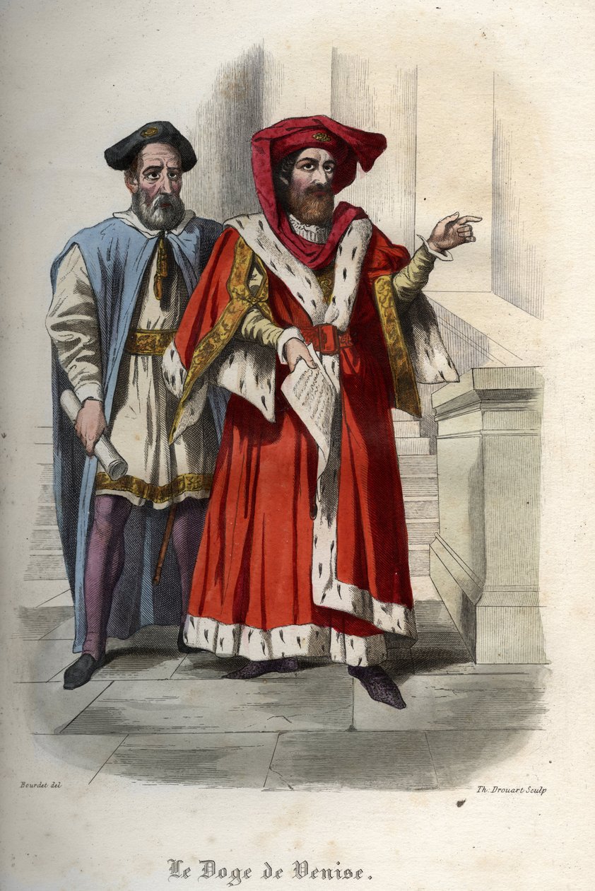 Portrait de Leonardo Loredan (Loredano) (1436-1521), doge de la République de Venise. Gravure de 1842 dans « Histoire des papes » par Maurice Lachatre. Collection privée. - Unknown artist