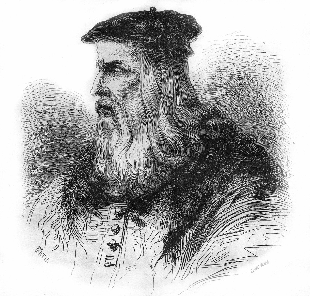 Portrait de Léonard de Vinci (1452 - 1519). - Unknown artist