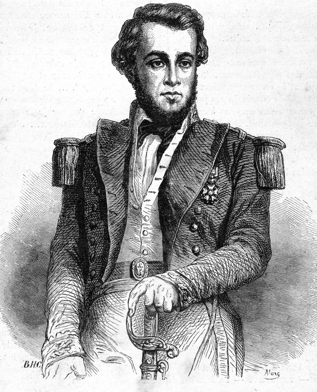 Portrait du lieutenant Bellot (1826-1853) - dans «Les Contemporains», n.d. fin 19e siècle - Unknown artist