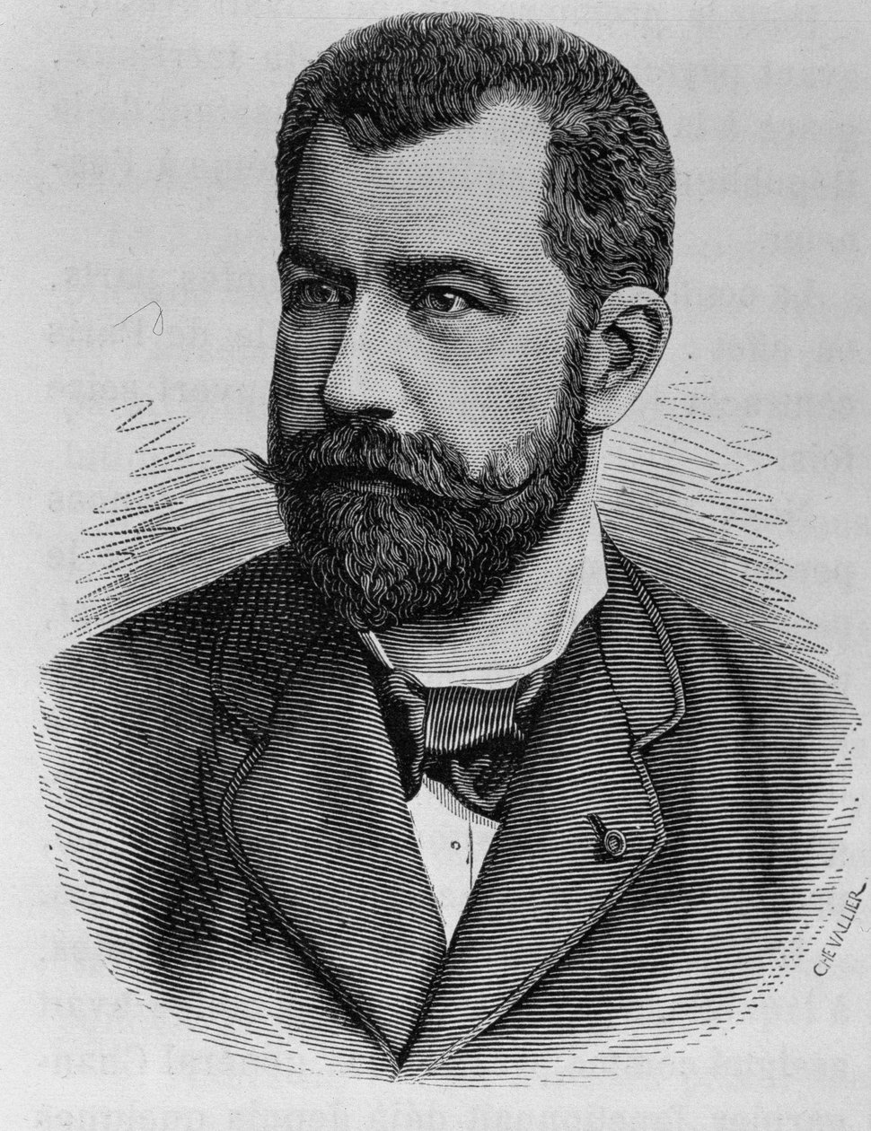 Portrait de Léon Renault. Gravure de la fin du 19ème siècle dans « Histoire de France » par H. Martin. - Unknown artist