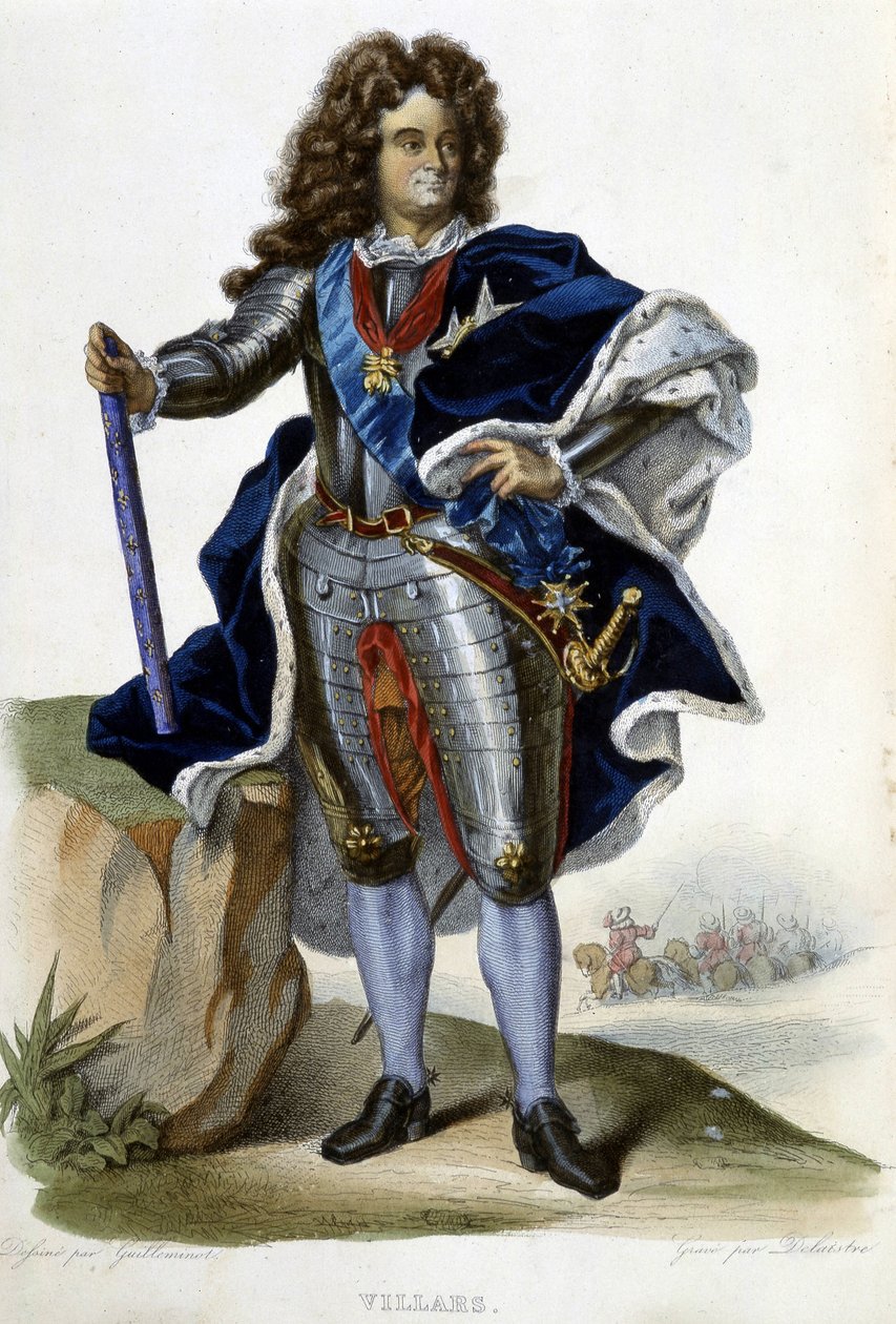 Portrait de Louis Claude Hector duc de Villars, maréchal de France (1653-1734) - dans "Le Plutarque français", éd. Langlois, Paris - Unknown artist