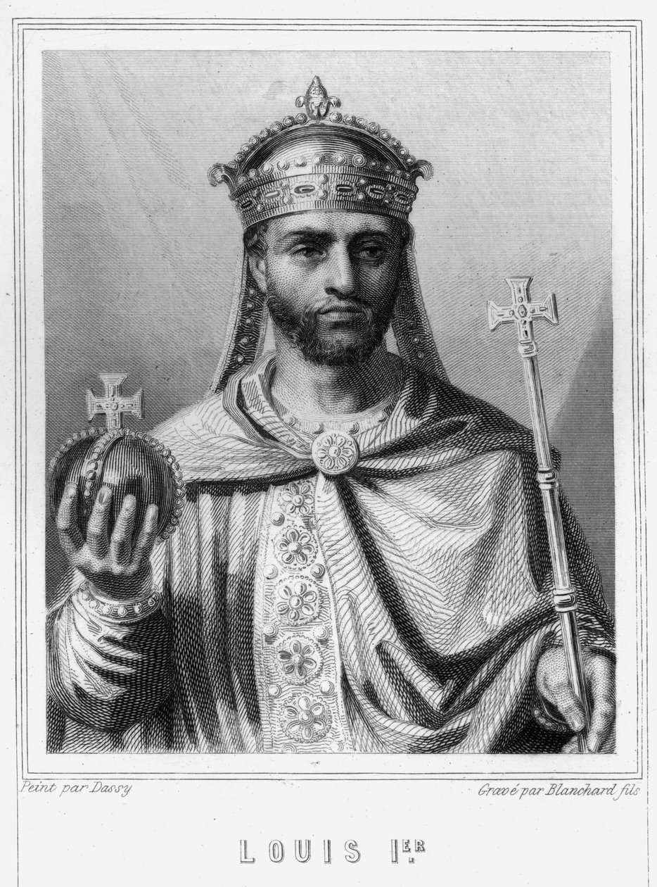 Portrait de Louis I le Pieux ou le Débonnaire (778 - 840), empereur de l