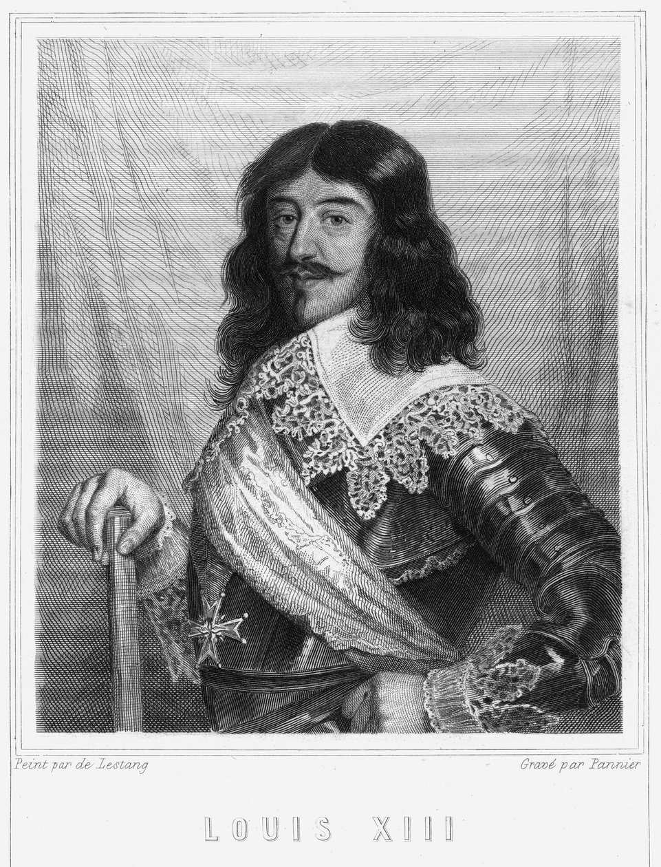 Portrait de Louis XIII (1601-1643), roi de France - dans « Histoire des Français » de Lavallée, gravure, sd - Unknown artist