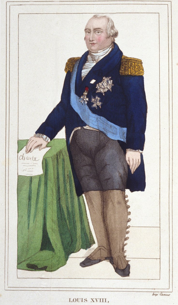 Portrait de Louis XVIII (1755 - 1824), Roi de France gravure de 1830. - Unknown artist