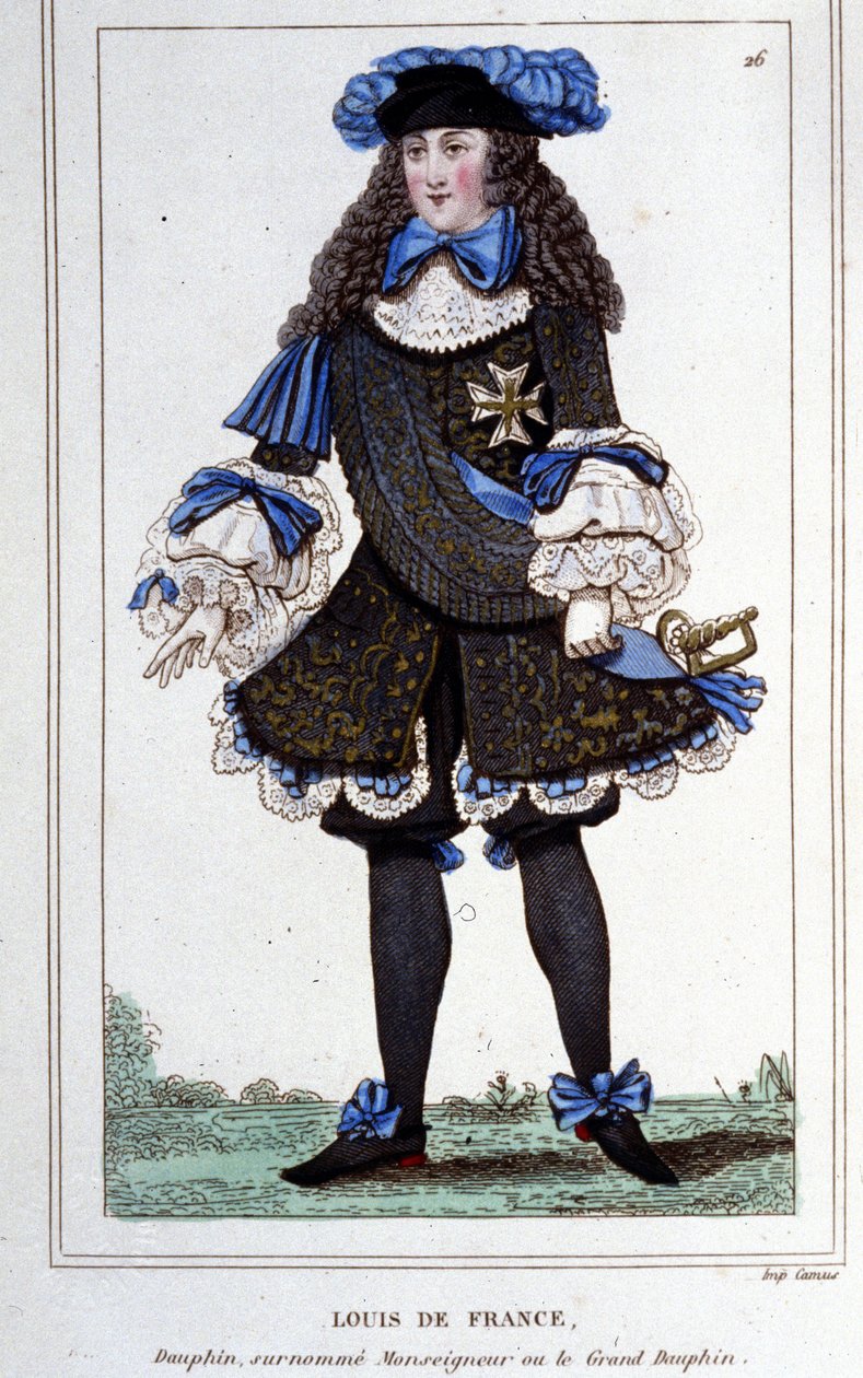 Portrait de Louis de France, duc de Bourgogne (1682 - 1712) connu sous le nom de « Le Grand Dauphin ». Gravure de 1830 - Unknown artist