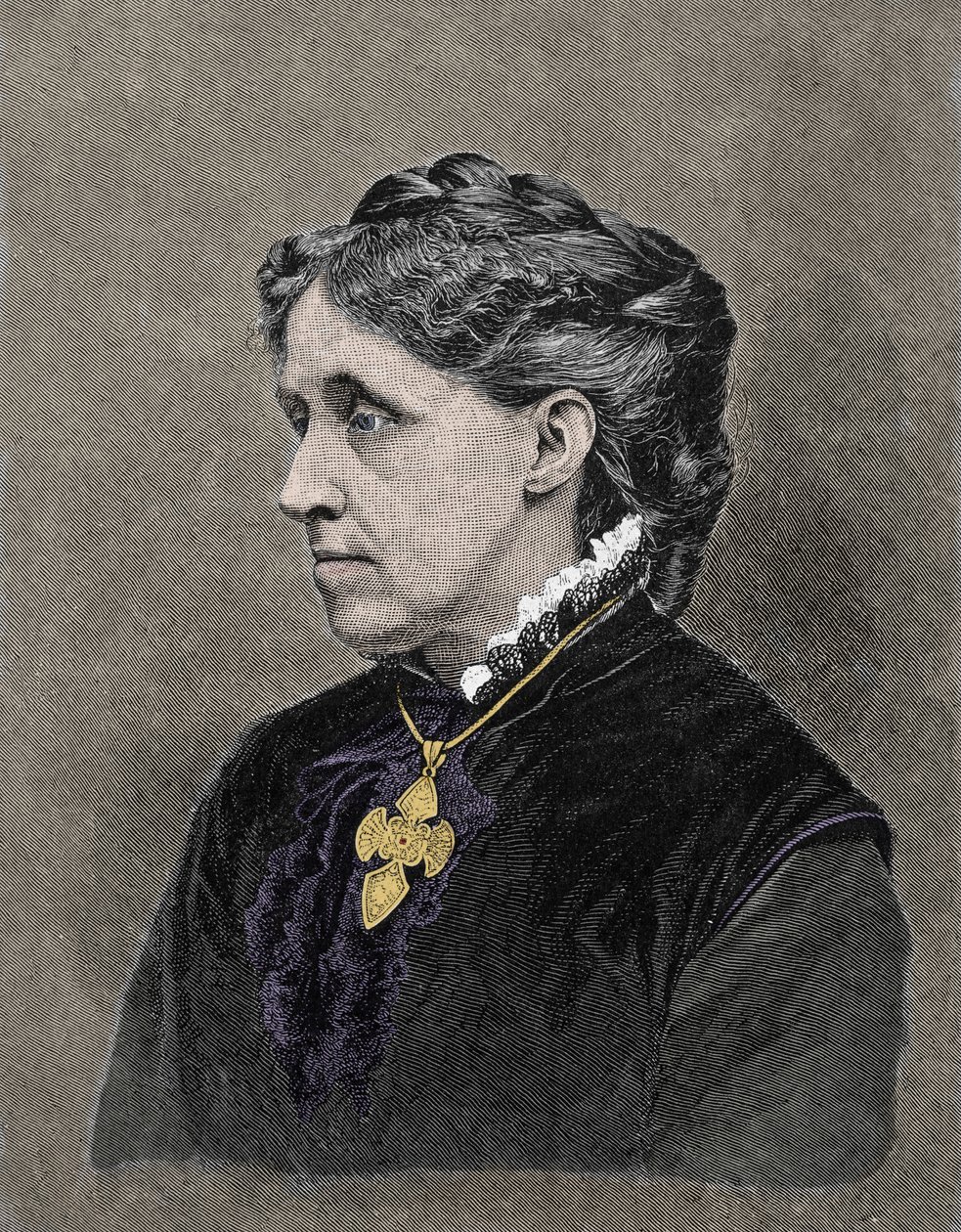 Portrait de Louisa May Alcott (1832-1888), romancière américaine. Gravure en couleur du XIXe siècle. - Unknown artist