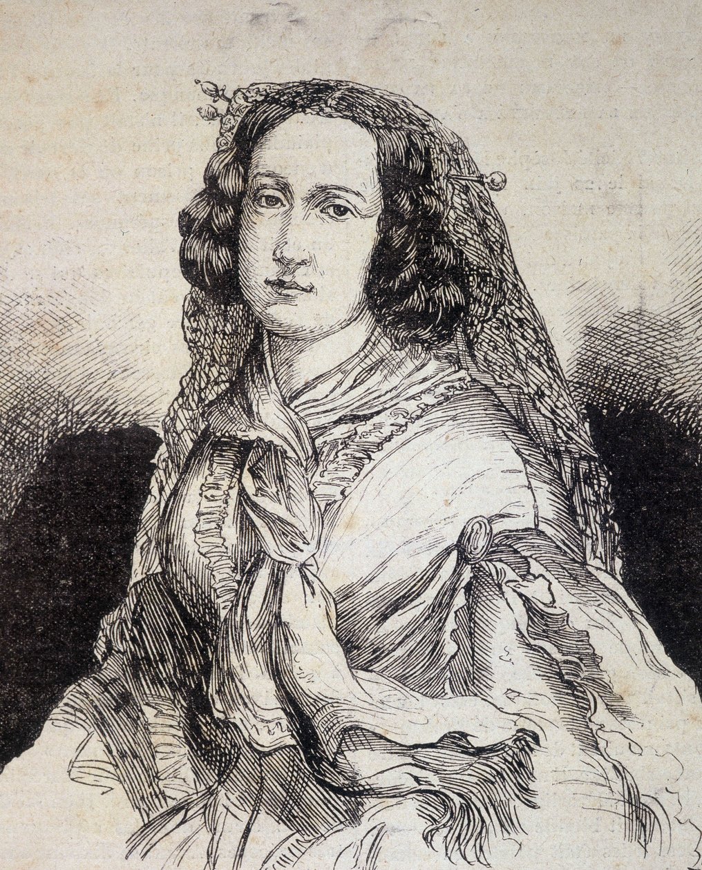 Portrait de Madame Marceline Desbordes-Valmore (1786 - 1859), écrivaine française - dans Les Contemporains, fin XIXe siècle - Unknown artist