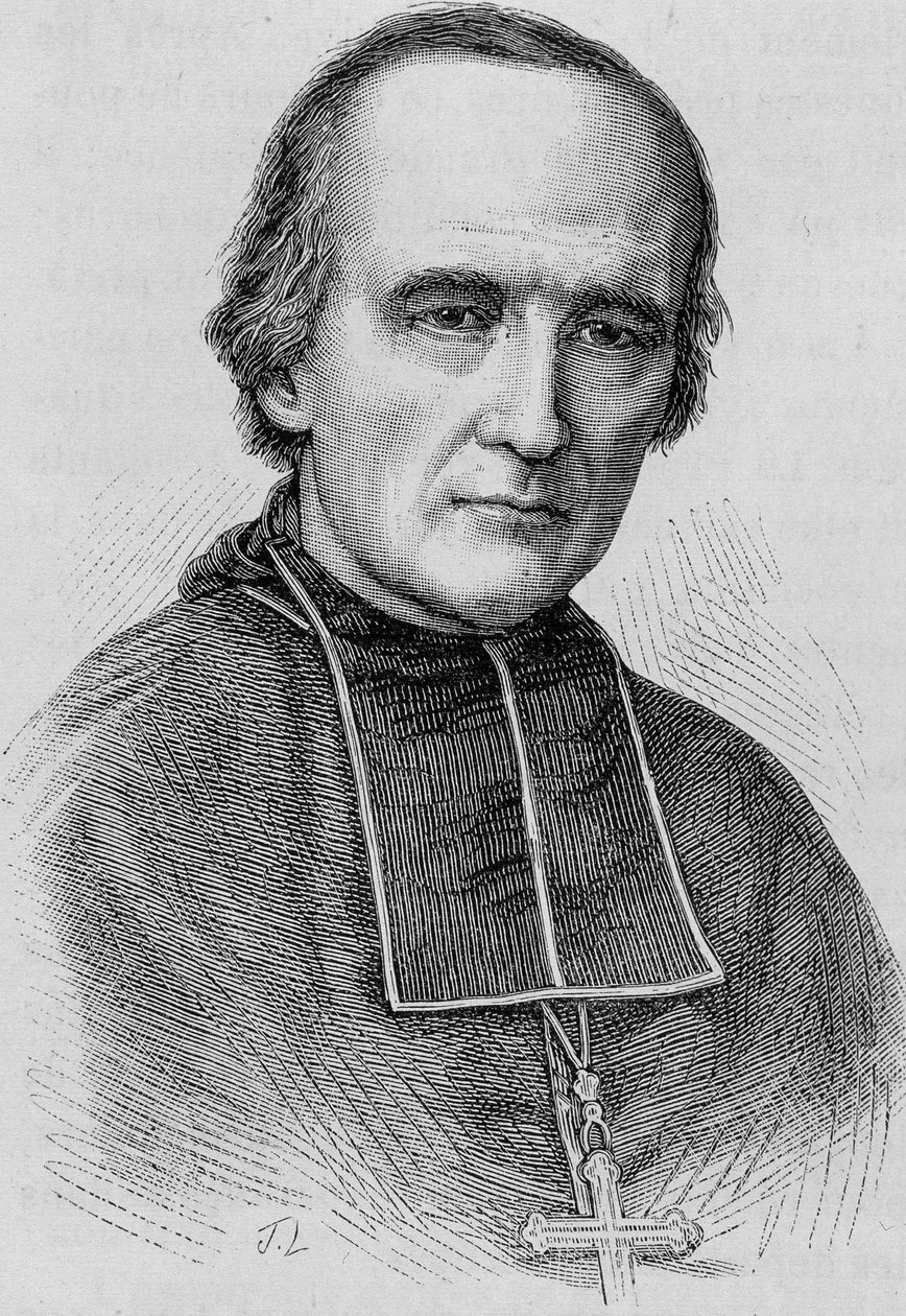 Portrait de Monseigneur Darboy (1813 - 1871), Archevêque de Paris. Gravure de la fin du XIXe siècle dans "Histoire de France" par H. Martin - Unknown artist