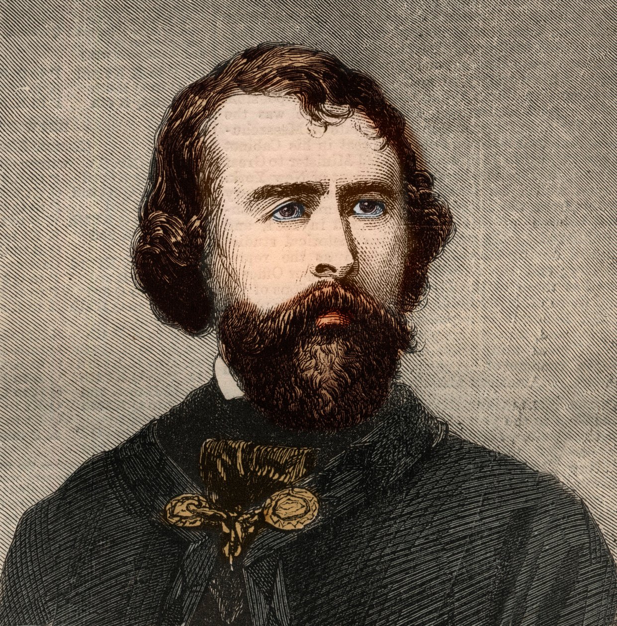 Portrait de Nathaniel Parker Willis (1806-1867), écrivain américain. Gravure dans "The Illustrated London News" du 23 janvier 1858. - Unknown artist