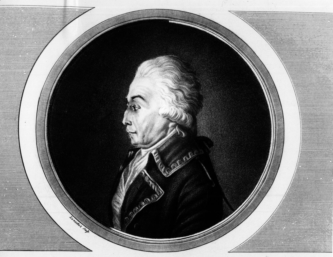 Portrait de Nicolas Luckner (1722-1794) Maréchal de France. Gravure dans "Collection complète des tableaux historiques de la Révolution française, en trois volumes." 1804 - Unknown artist