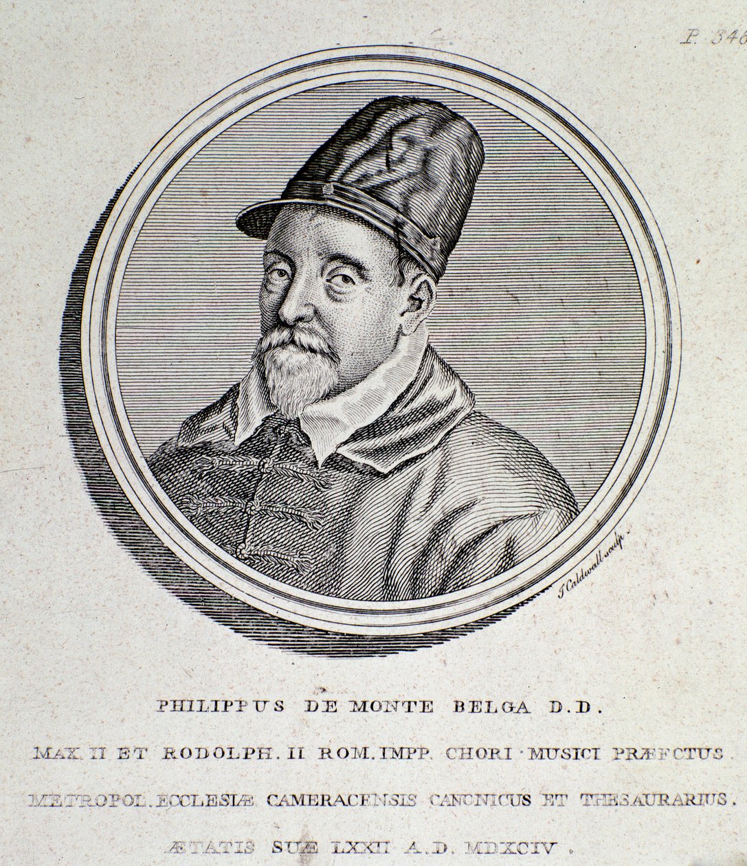Portrait de Philippe de Monte (gravure) - Unknown artist