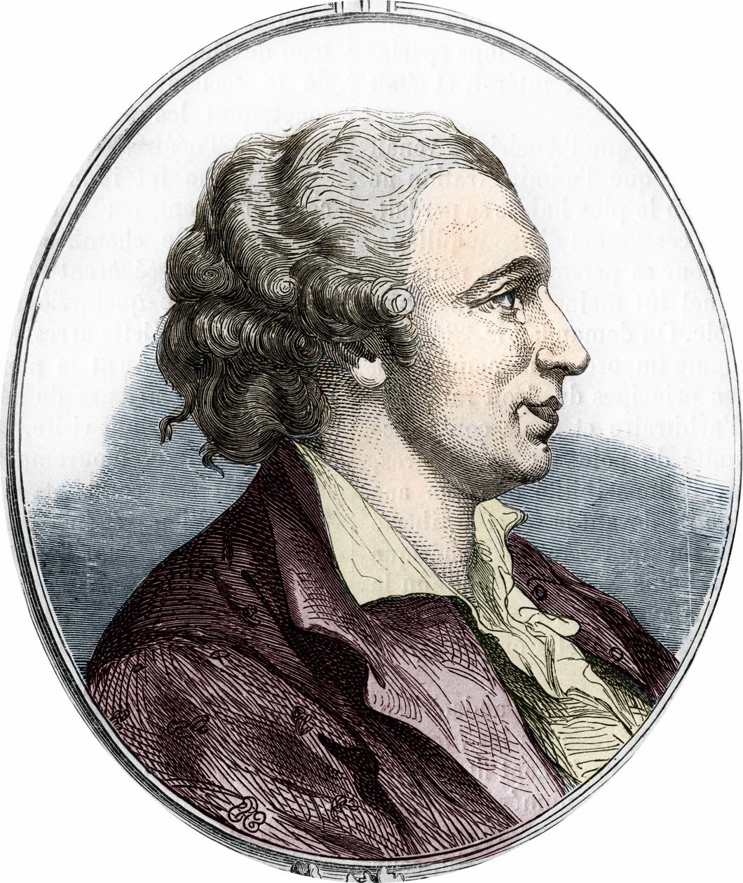Portrait de Pierre Augustin Caron de Beaumarchais (1732 - 1799) écrivain et dramaturge français. Gravure de 1866 - Unknown artist