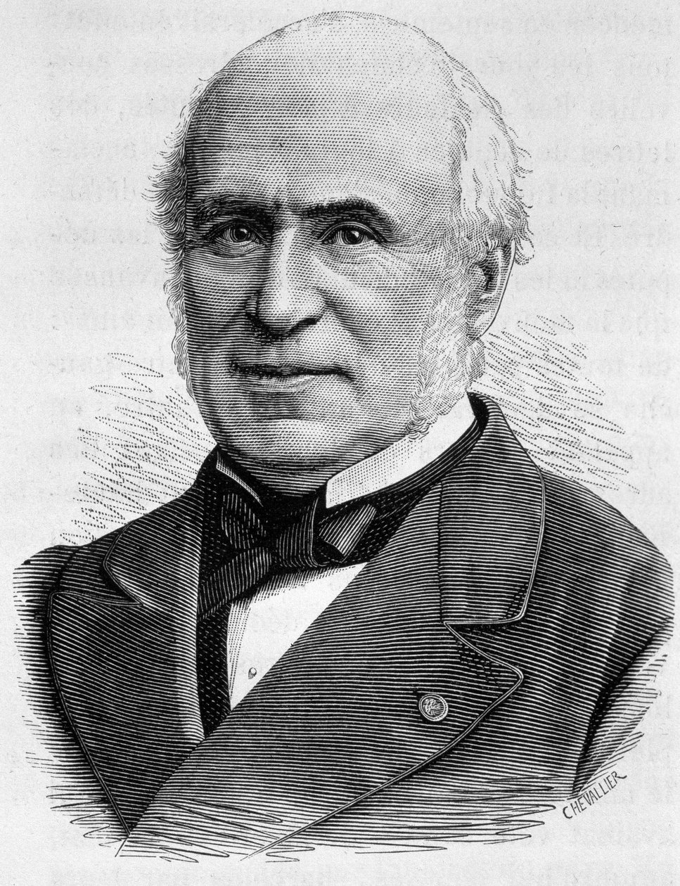 Portrait de Pierre Charles Chesnelong (1820-1899). Gravure de la fin du 19ème siècle dans "Histoire de France" de H. Martin - Unknown artist