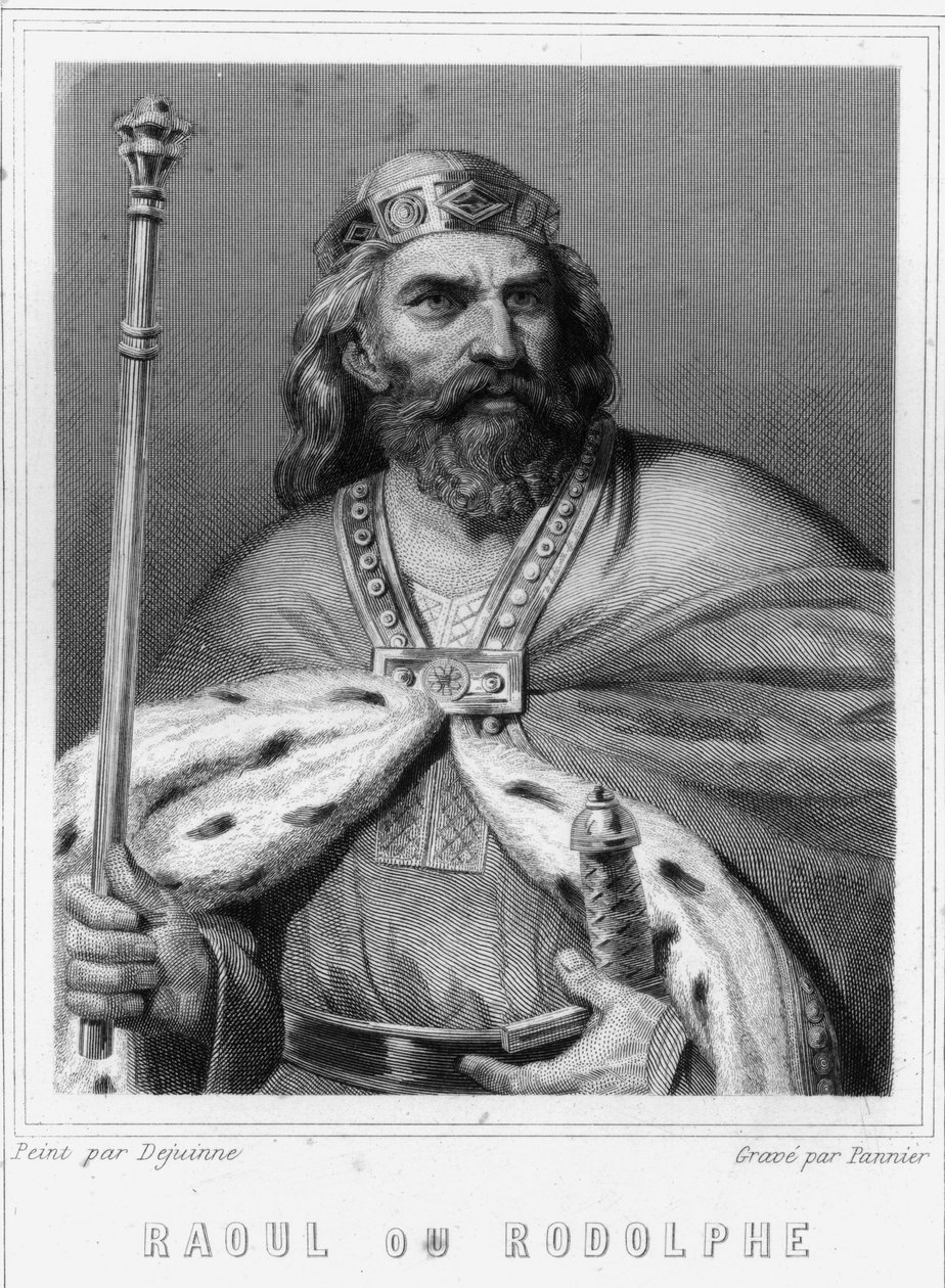 Portrait de Raoul ou Rodolphe de Bourgogne (? - 936), duc de Bourgogne et roi de France - dans « Histoire des Français » de Lavallée, gravure, sd - Unknown artist