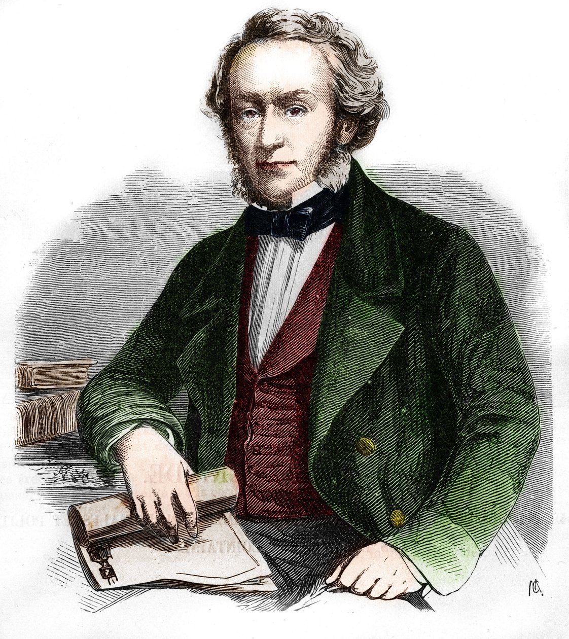 Portrait de Richard Cobden. Économiste et homme politique britannique (1804 -1865). Gravure de 1866. - Unknown artist