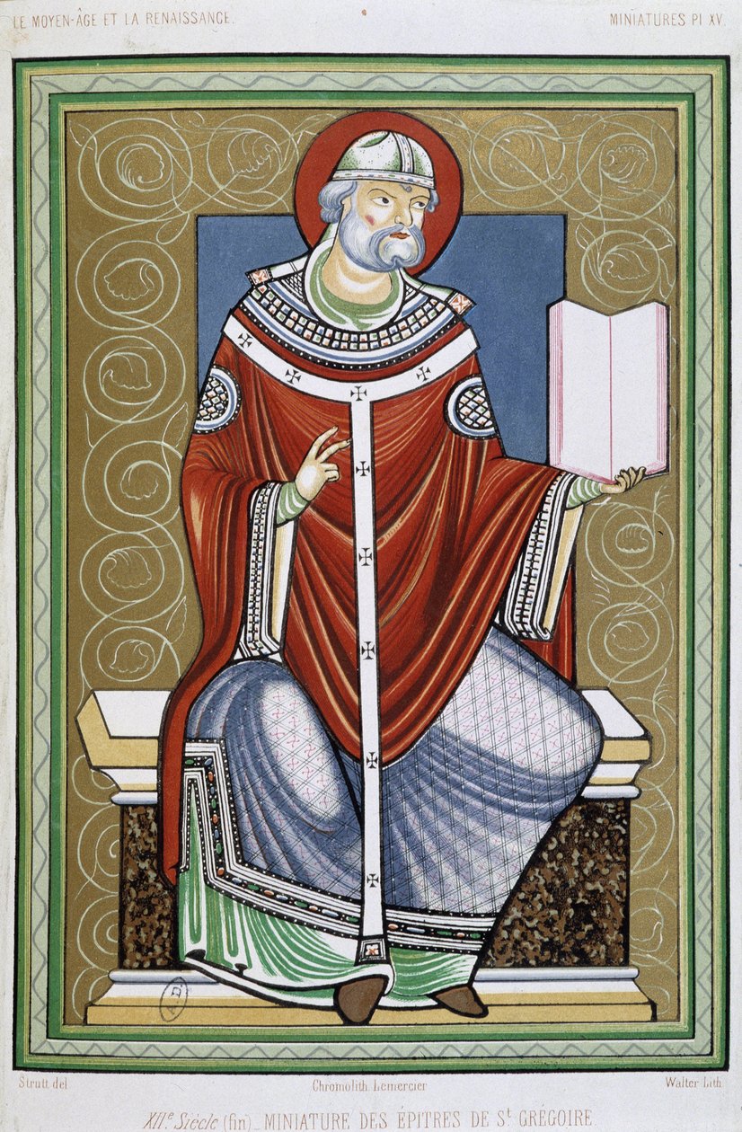 Portrait de Saint Grégoire, chromo du XIXe d