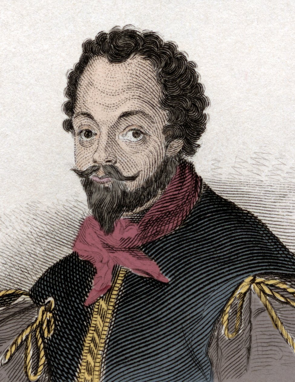 Portrait de Sir Francis Drake (1540-1596), corsaire et navigateur anglais (gravure du 19ème siècle) - Unknown artist