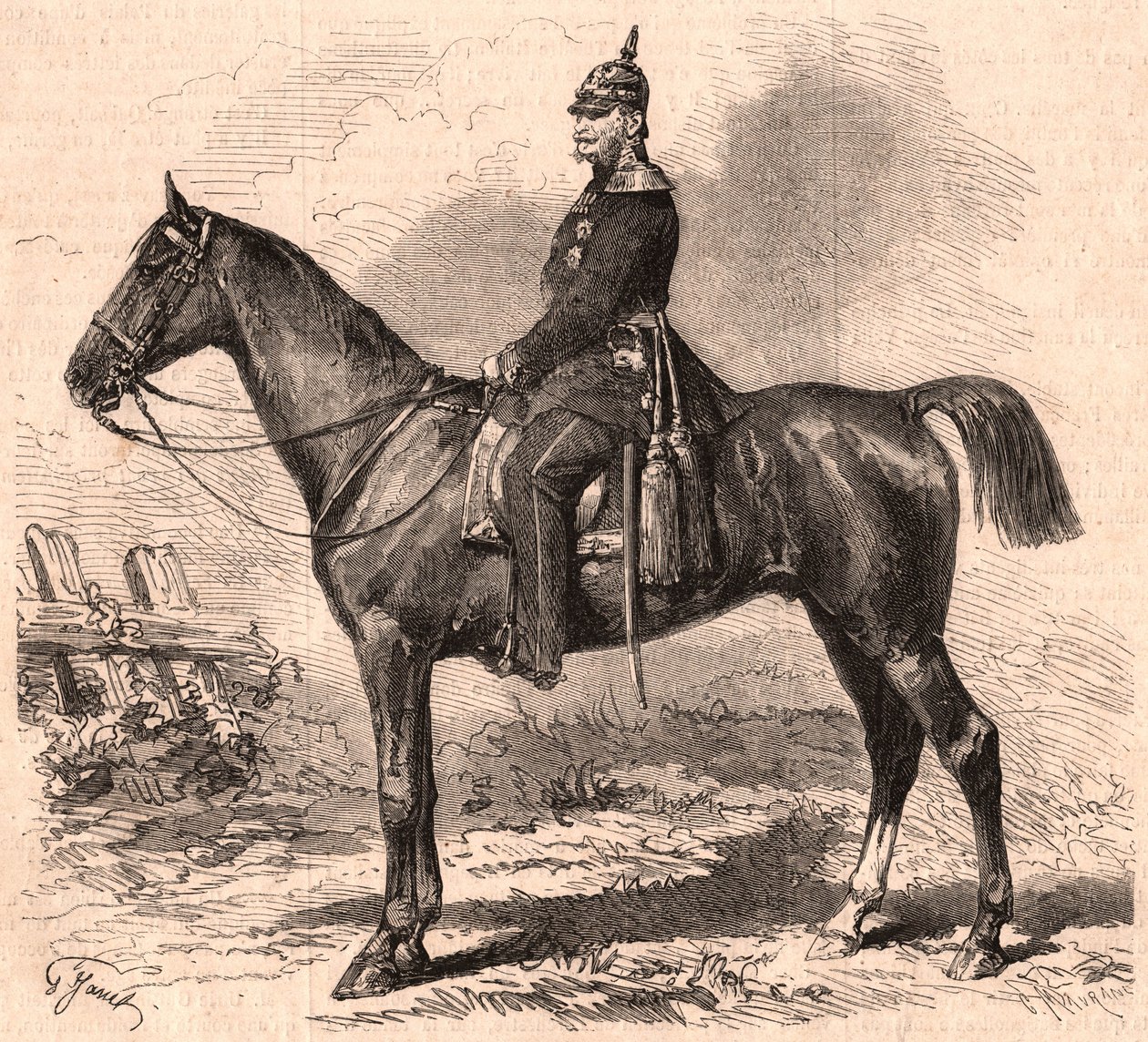 Portrait de Guillaume Ier en uniforme à cheval - Unknown