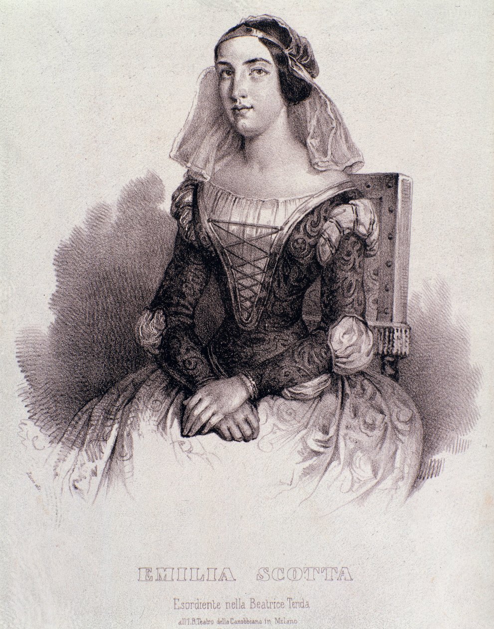 Portrait de la chanteuse Emilia Scotta dans l