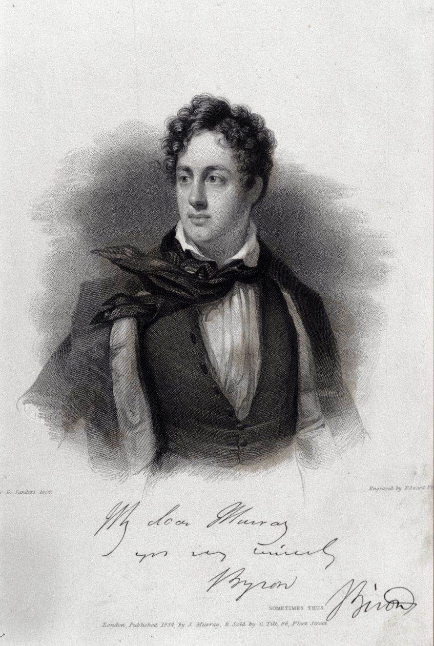 Portrait du poète George Gordon Byron - Unknown artist