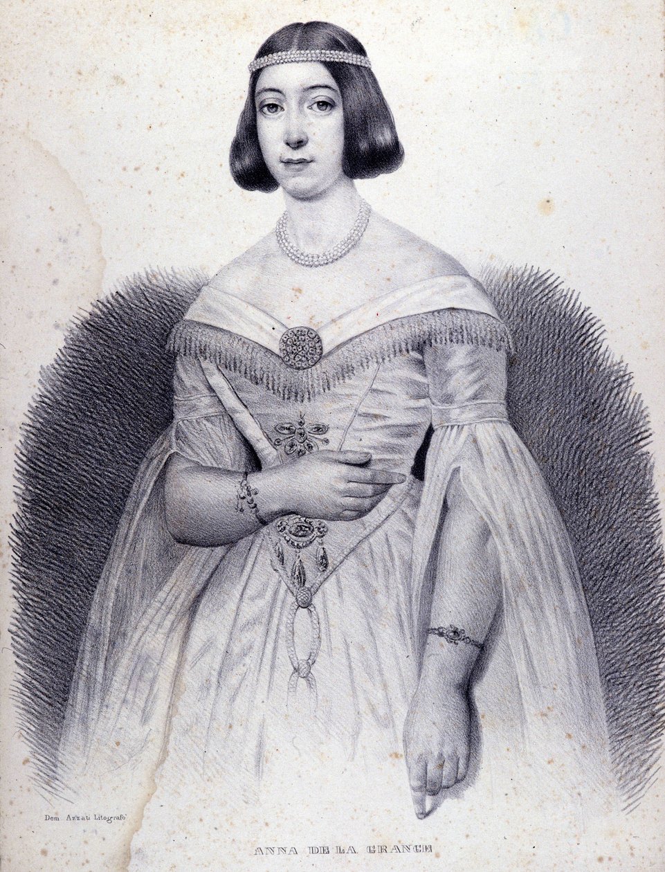 Portrait de la chanteuse Anna de La Grange (1824-1909). - Unknown artist