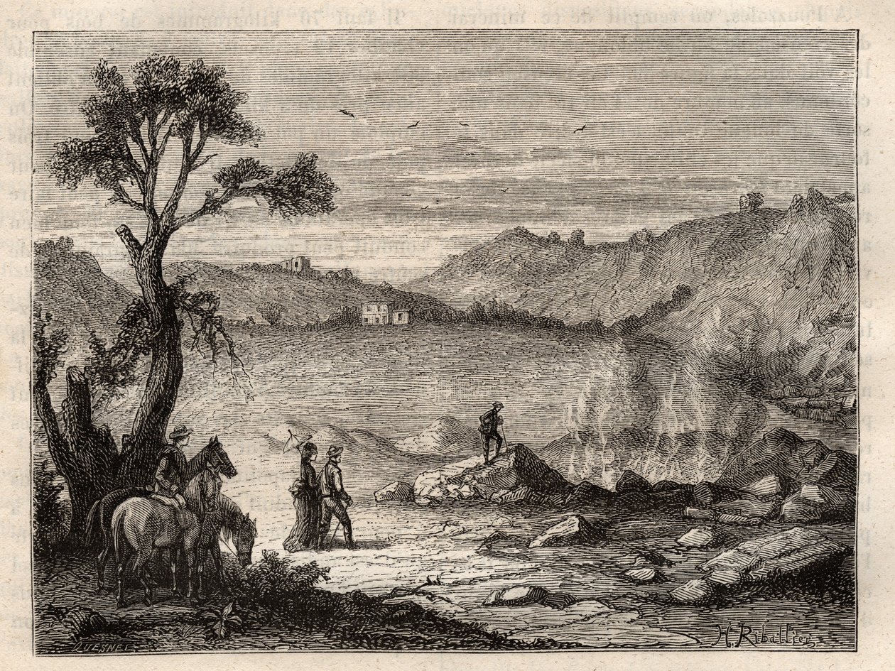 Solfatare de Pouzzoles, près de Naples - Solfatare de Pouzzoles, Italie - gravure dans 