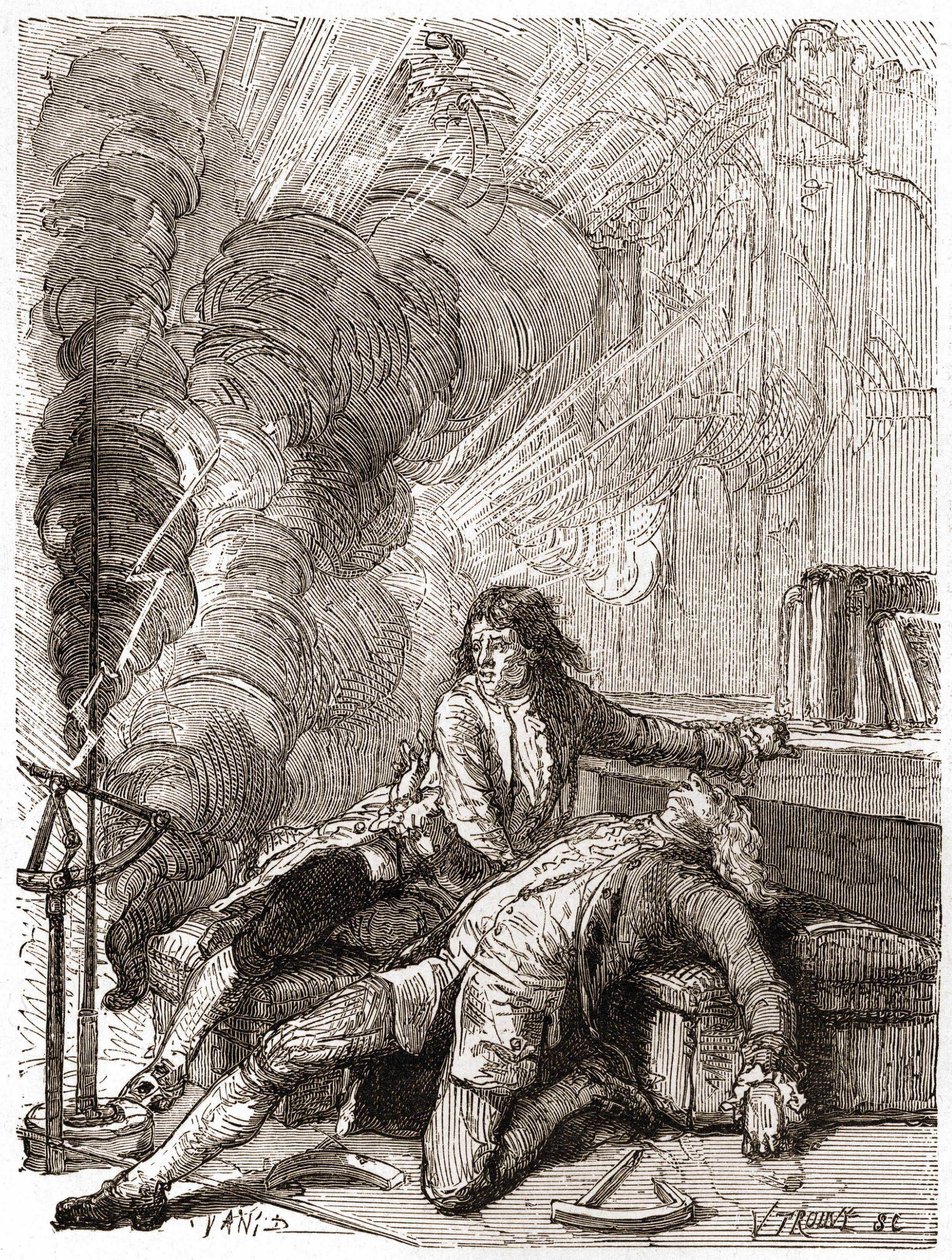 Professeur Georges Guillaume Richmann (1711-1753) mort dans son atelier suite à une expérience avec un électromètre - Unknown artist