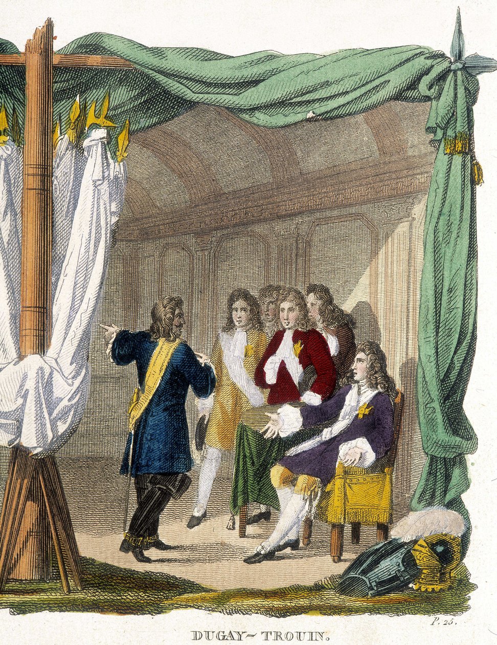 René Duguay Trouin (Duguay-Trouin) (René Trouin du Gué dit) (1673-1736) devant le roi Louis XIV (1638-1715). Gravure du 19ème siècle - Unknown artist