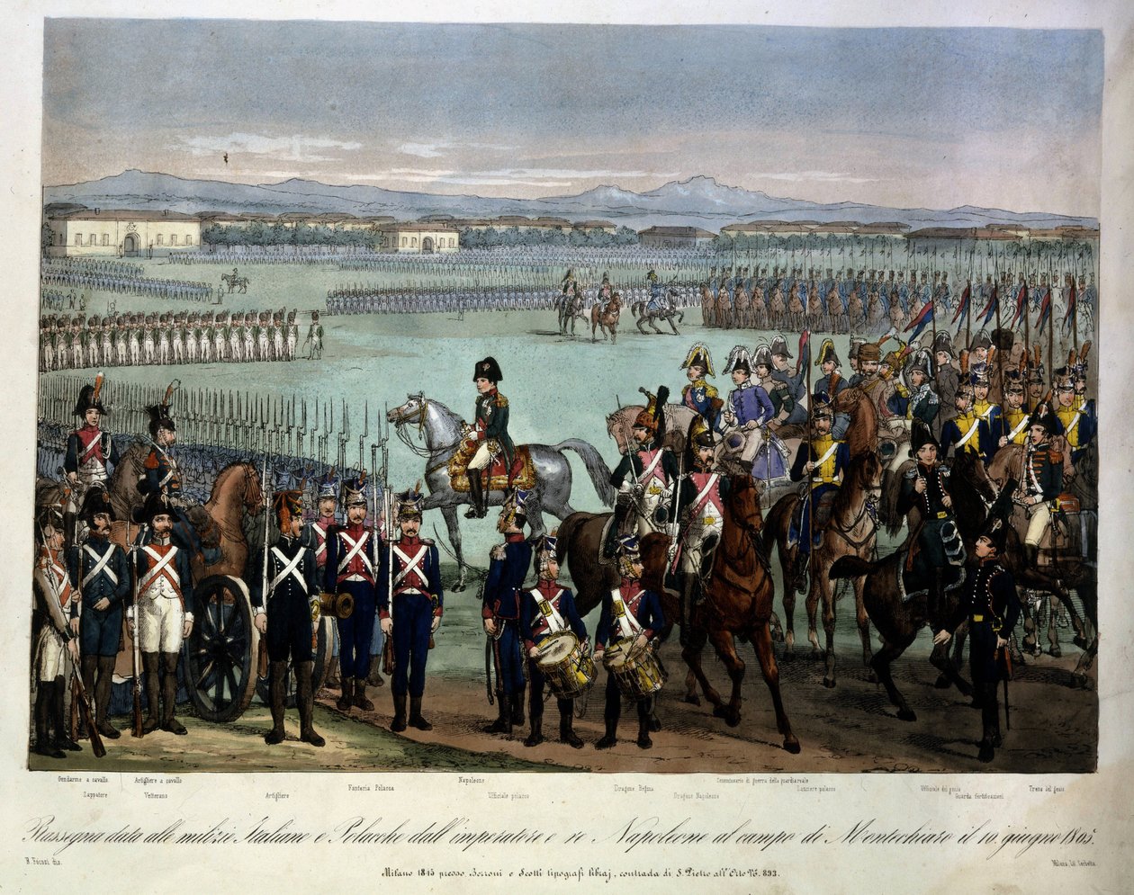 Revue des milices italiennes et polonaises de Napoléon au champ de Montechiaro, 10 juin - Unknown artist