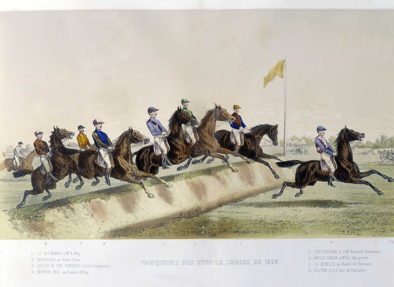 Équitation : vainqueurs du Steeple - dans "le Centaure" - Unknown artist