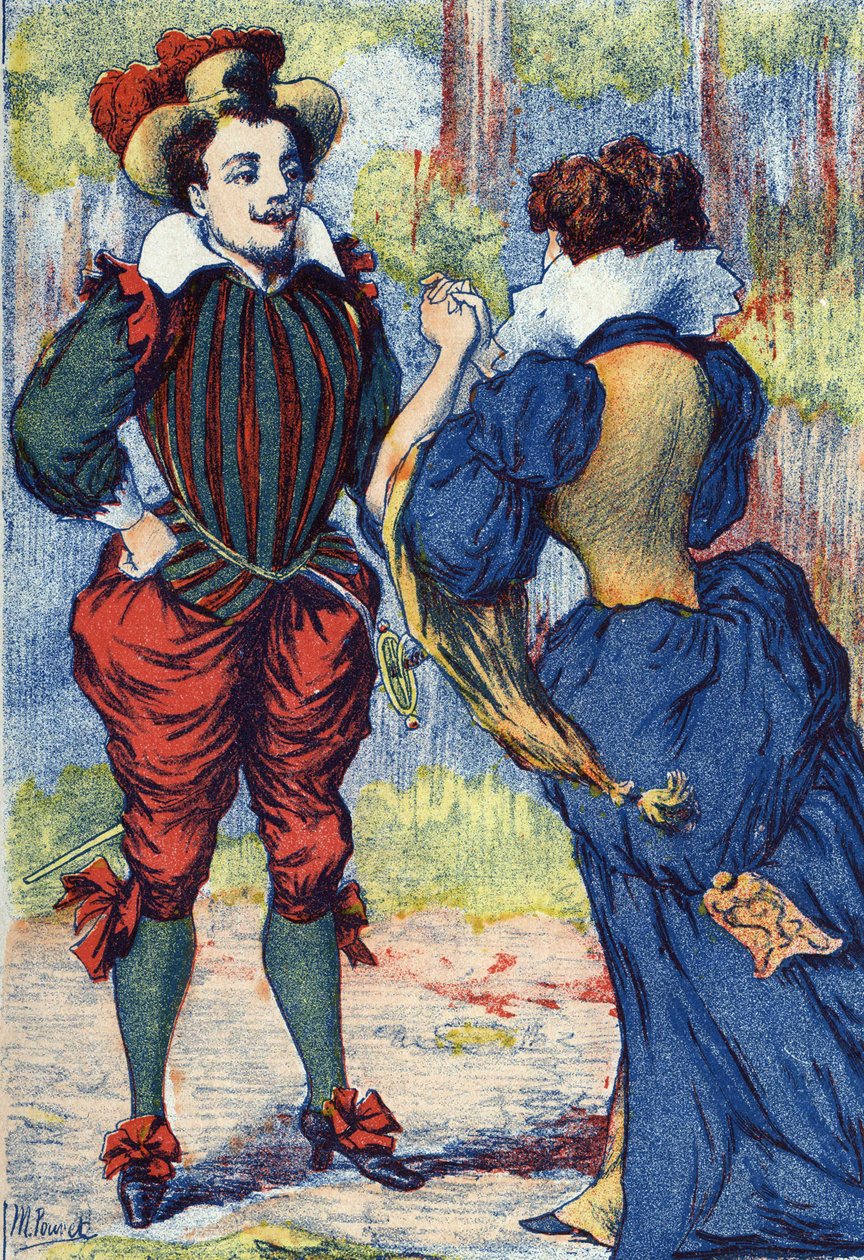 Riquet à la Houppe devient un beau gentilhomme. Illustration anonyme pour « Riquet à la houppe », conte de Charles Perrault (1628-1703), écrivain français. Imagerie Marcel Vagne, Jarville Nancy, sans date (fin XIXe siècle) - Unknown artist