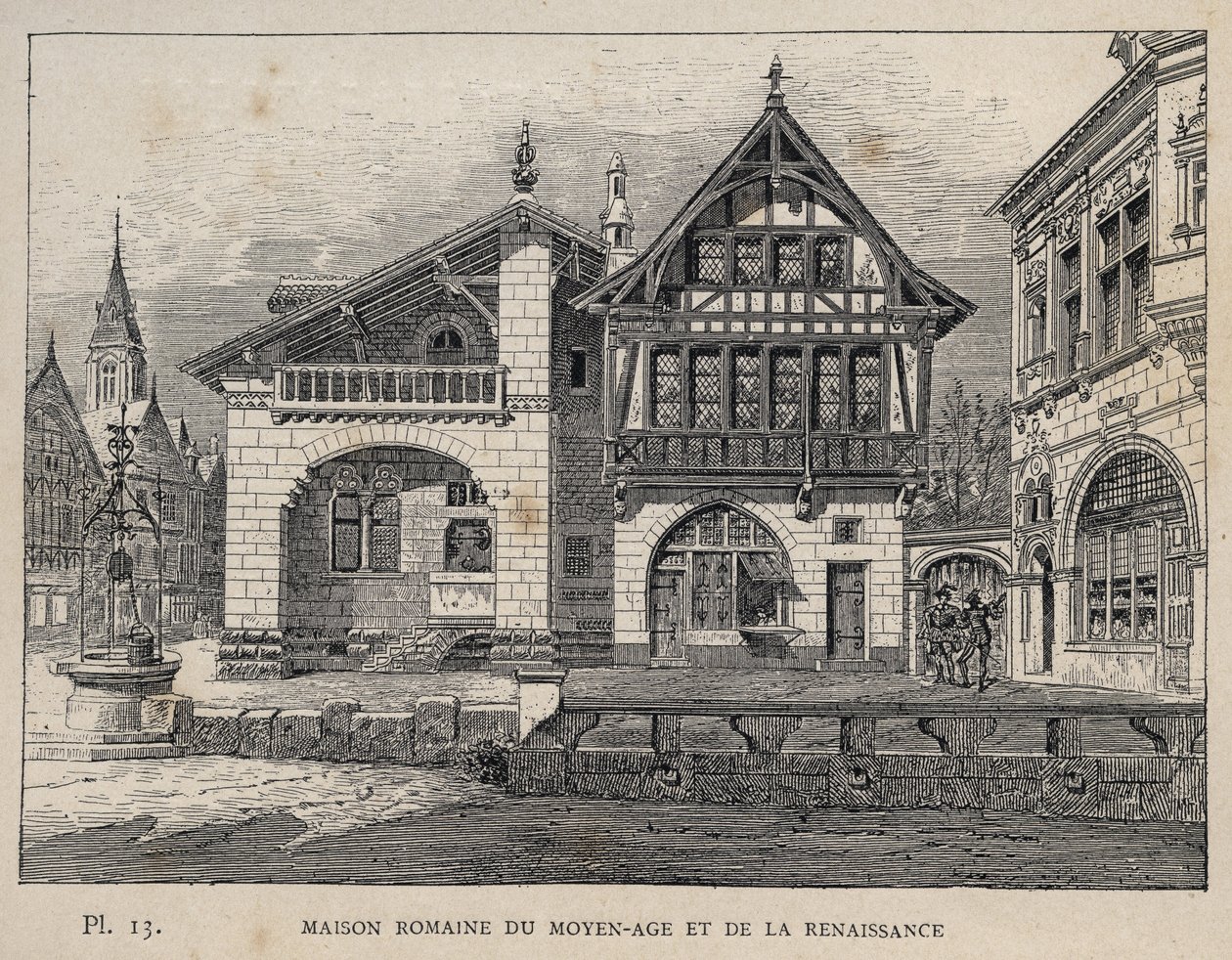 Maison romaine du Moyen Âge et de la Renaissance - gravure de 1889 dans « Histoire de l