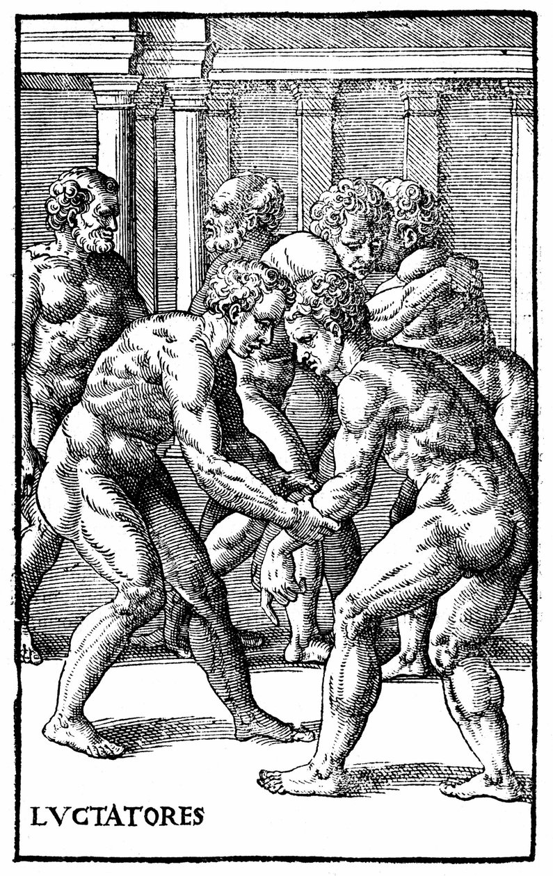 Lutteurs romains - dans "Hieronymi Mercurialis de Arte Gymnastica", édition de Venise - Unknown artist