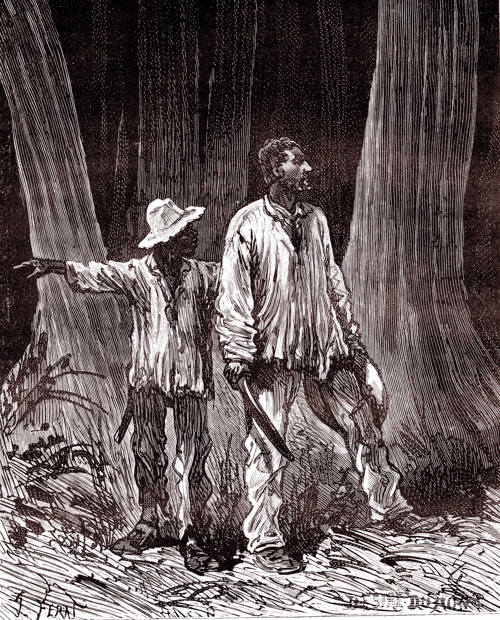 Chasseurs de caoutchouc perdus dans la jungle brésilienne - Unknown artist