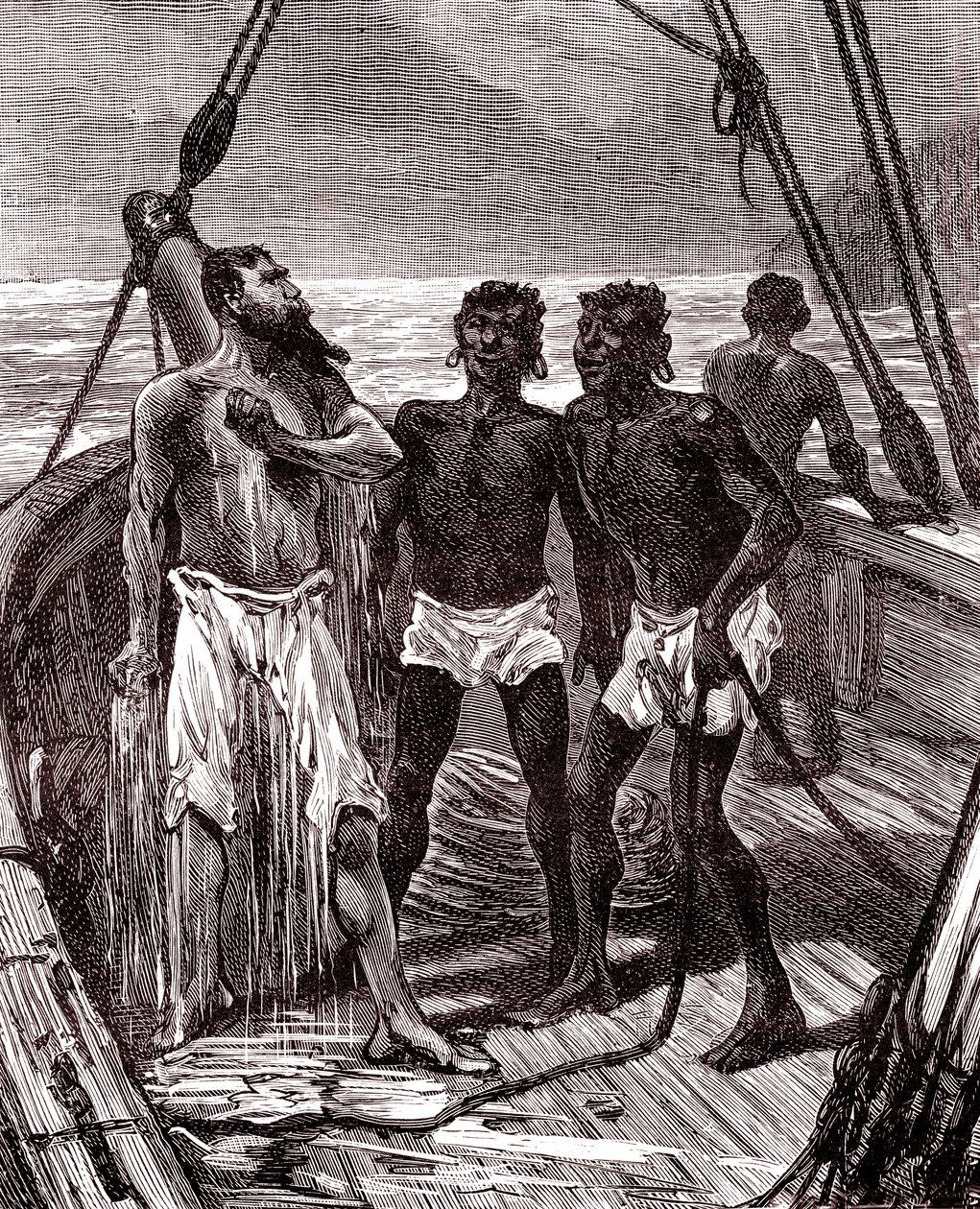 Transport de caoutchouc sur le fleuve Maroni, Guyane - Unknown artist