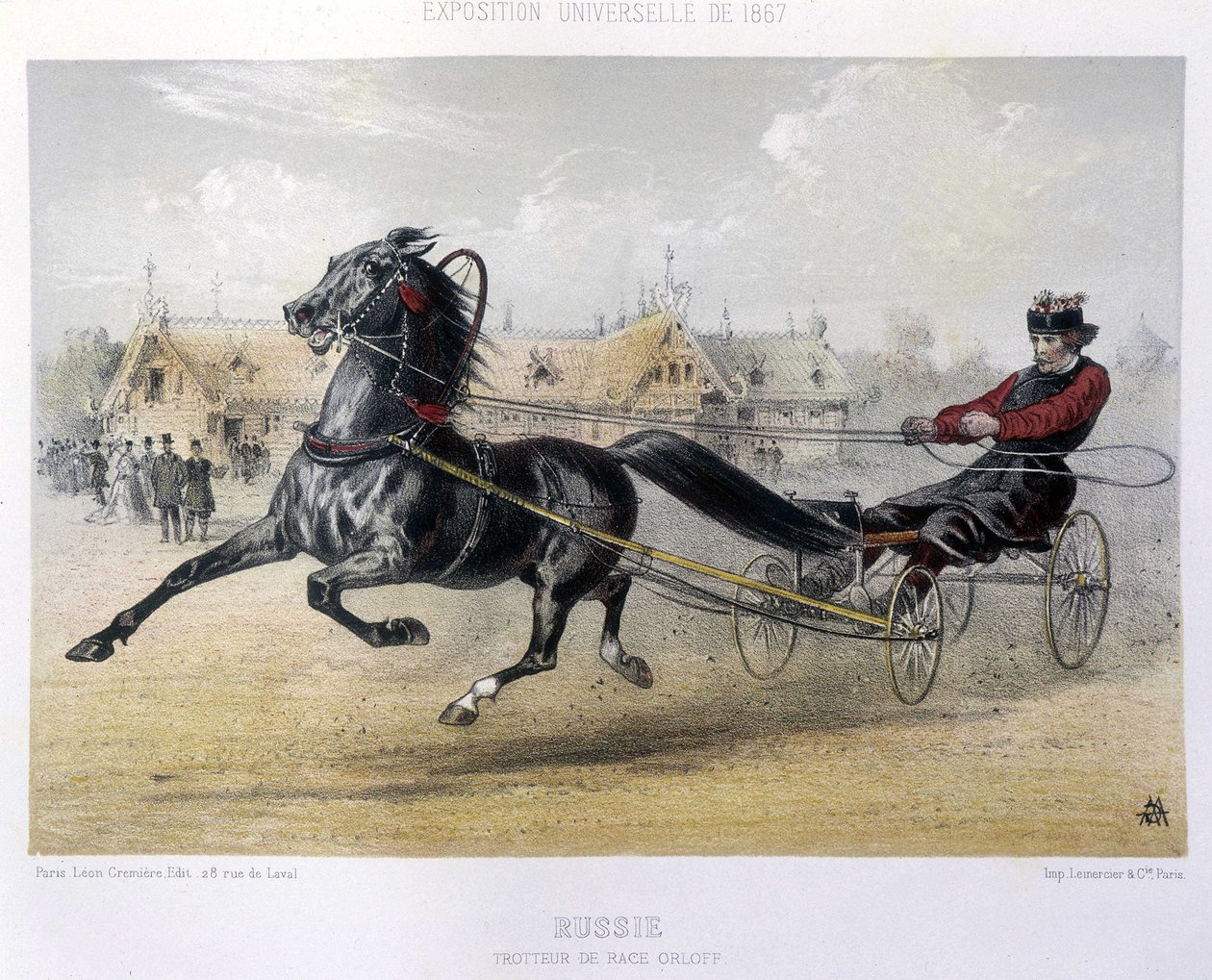 Trotteur de race Orloff - dans "Le Centaure" 1867 - Unknown artist