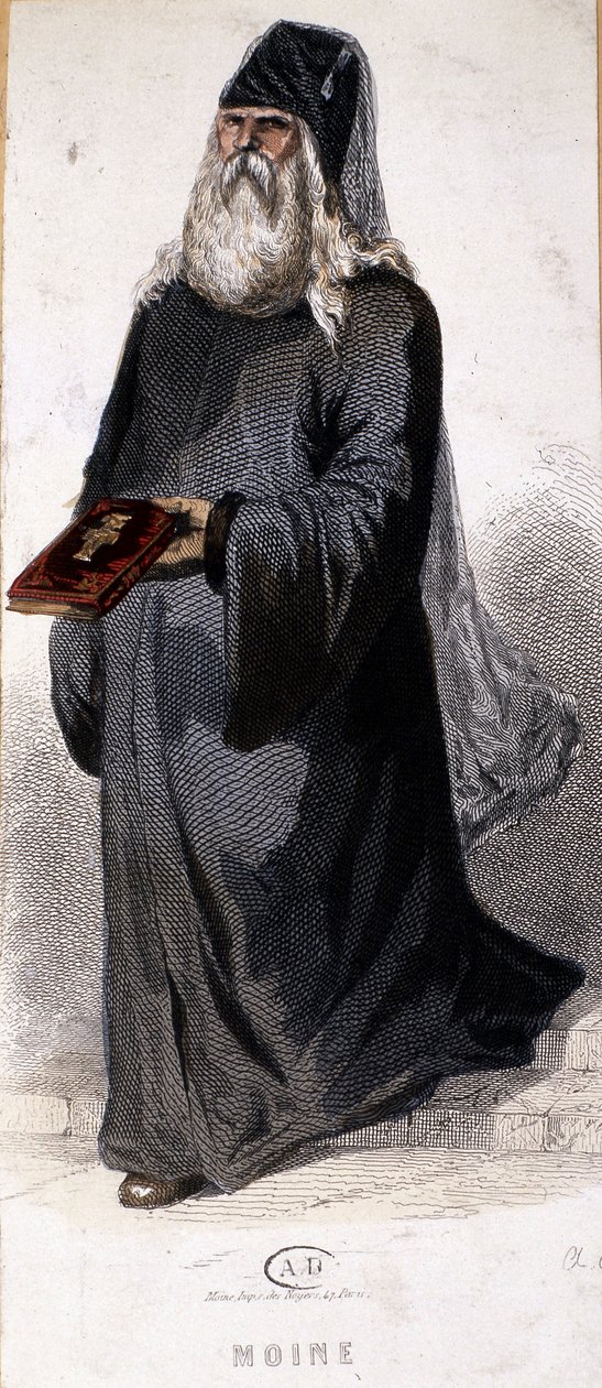 Moine orthodoxe russe. Gravure - Unknown artist