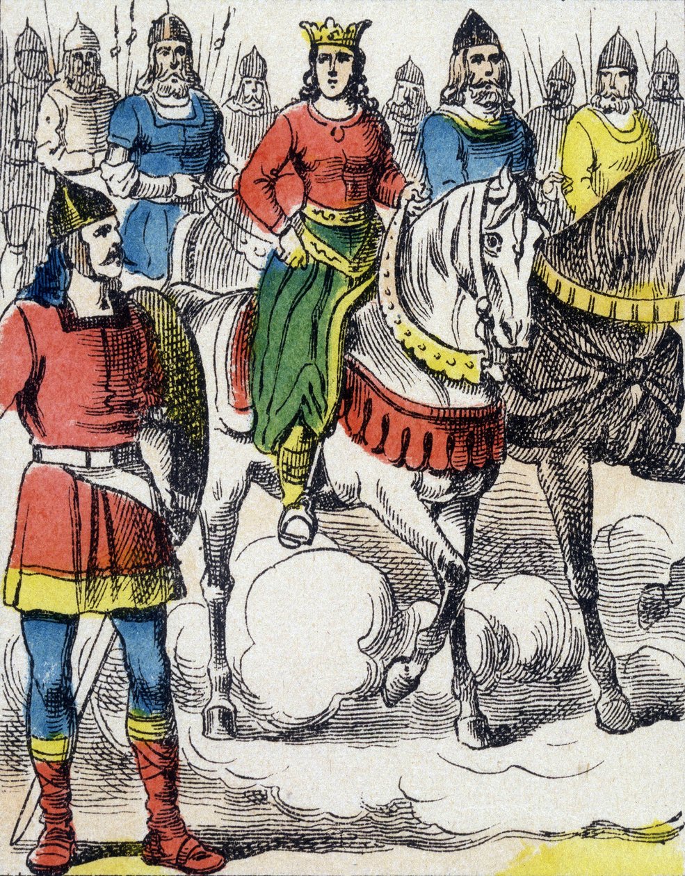 Sainte Clotilde (475-545) fuit la tutelle de son oncle Gondebaud, roi des Burgondes (480-516), meurtrier de sa famille - Unknown artist