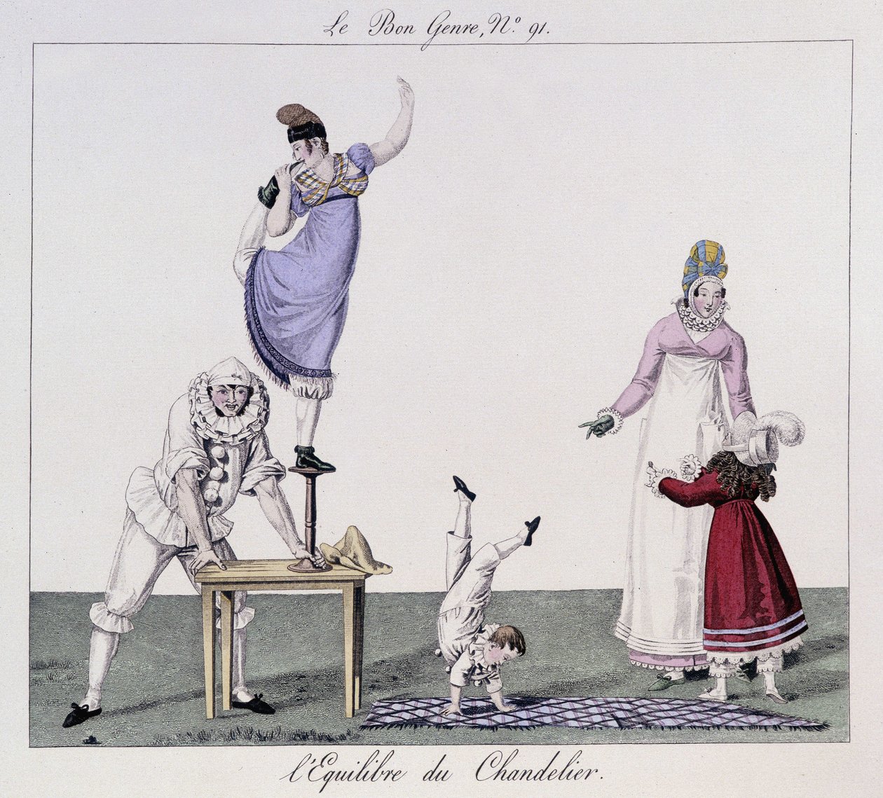 Saltimbanques : Équilibre du chandelier - dans «Le Bon Genre», début 19e siècle - Unknown artist